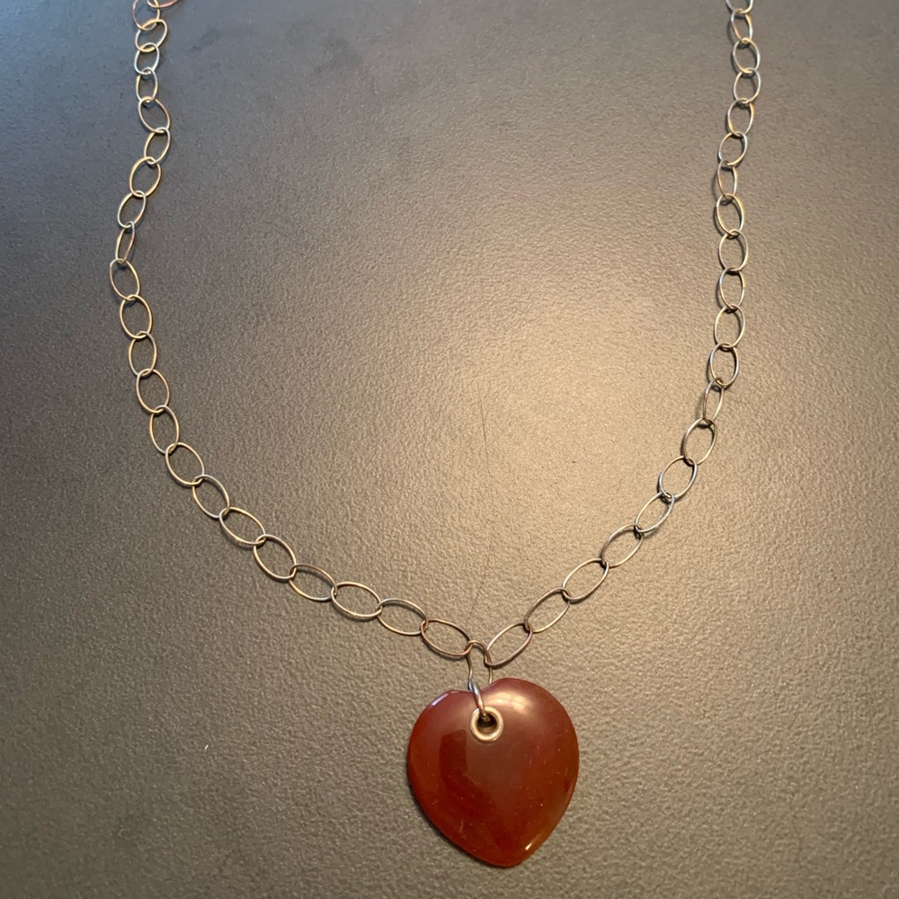 Nordstrom | Metal chain necklace w/resin heart